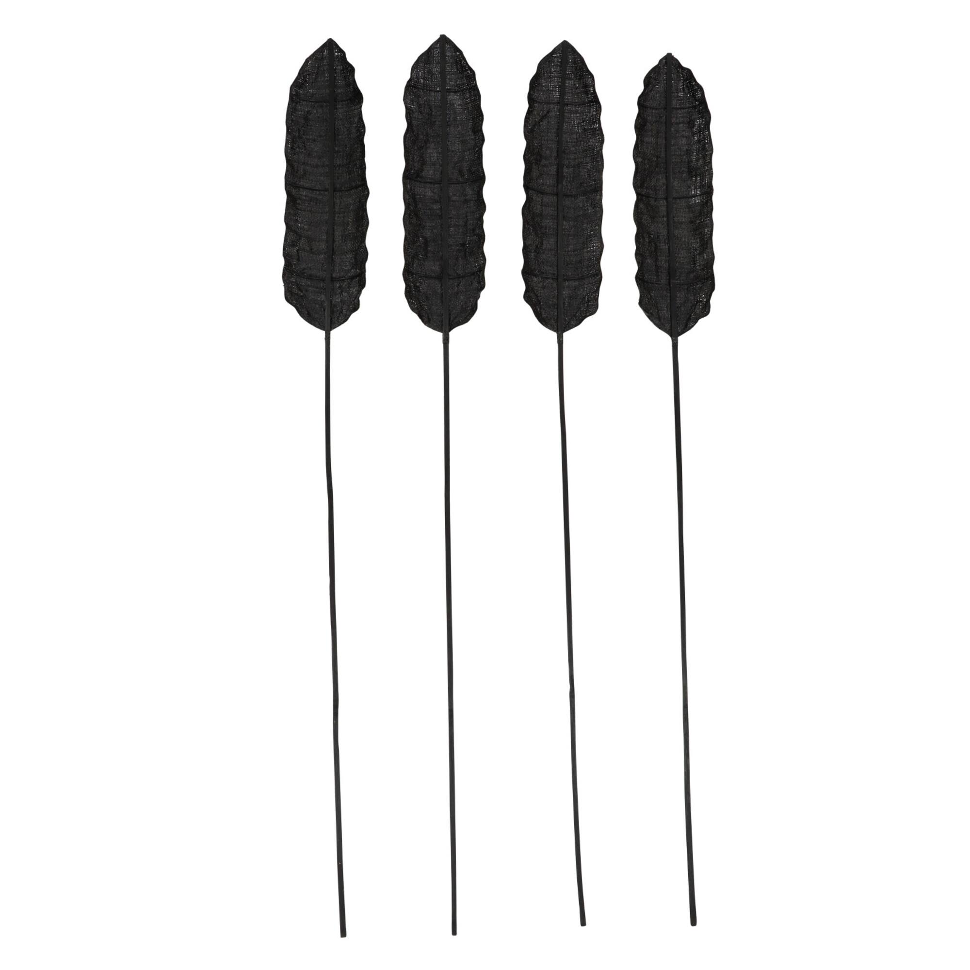 Set of 4" Black Sea Grass Eclectic Natural Foliage, 7" x 78"